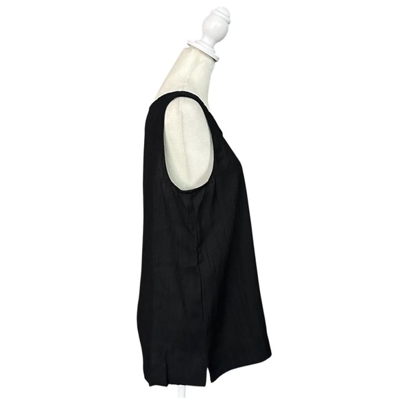 Jones New York Black Sleeveless Scoop Neck Knit Metallic Tank Top Size Small - Picture 2 of 9